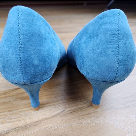 🩵NWOB Riverberry Turquoise Katy Suede Heels Size 8 - Picture 8 of 14